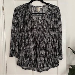 H&M Cotton-like Blouse 3/4 Sleeve Size Small